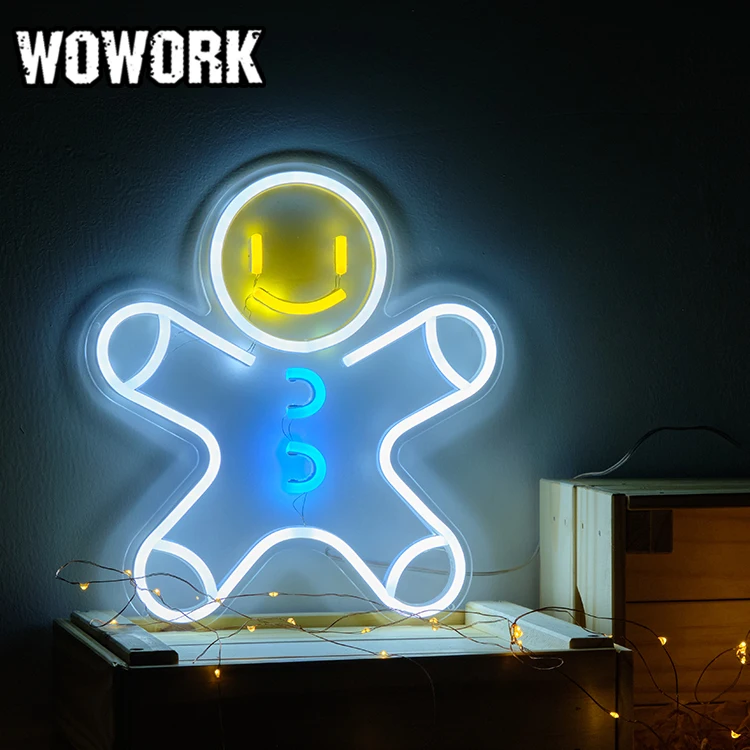 2023 WOWORK factory pattern 5v usb small wall hanging neon lights manufacturer led neon flex sign for home decoration