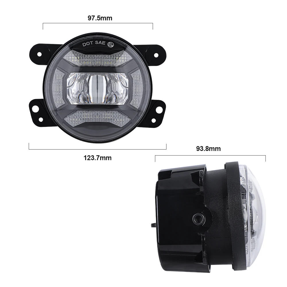 Osram 4X4 Accessory Led Fog/Driving Lights Oem Odm Fog Light 4 Inch 30W With Rebreather Ip67 Rear Fog Lamp for Jeep Wrangler Jk