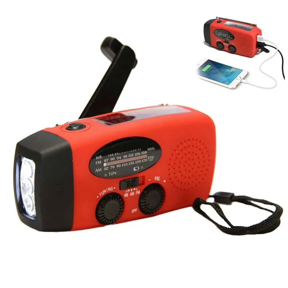 Đa Chức Năng Hand Radio Năng Lượng Mặt Trời Crank Dynamo Powered Am/fm/noaa  Thời Tiết Radio Sử Dụng Khẩn Cấp Led Đèn Pin Và Ngân Hàng Điện - Buy Đa  Chức Năng