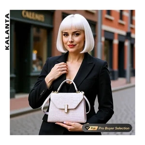 KALANTA Square Open Crocodile Affordable Money Shoulder Sacs Print Square Business Office Minimal Femmes