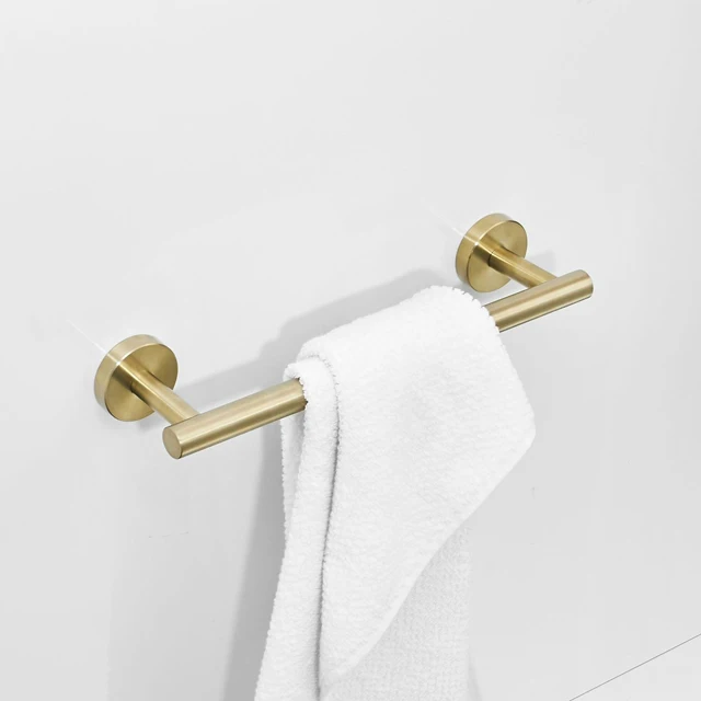 Bathroom Hardware Set,Brushed Gold Stainless Steel Towel Bar Cloth Hook ...