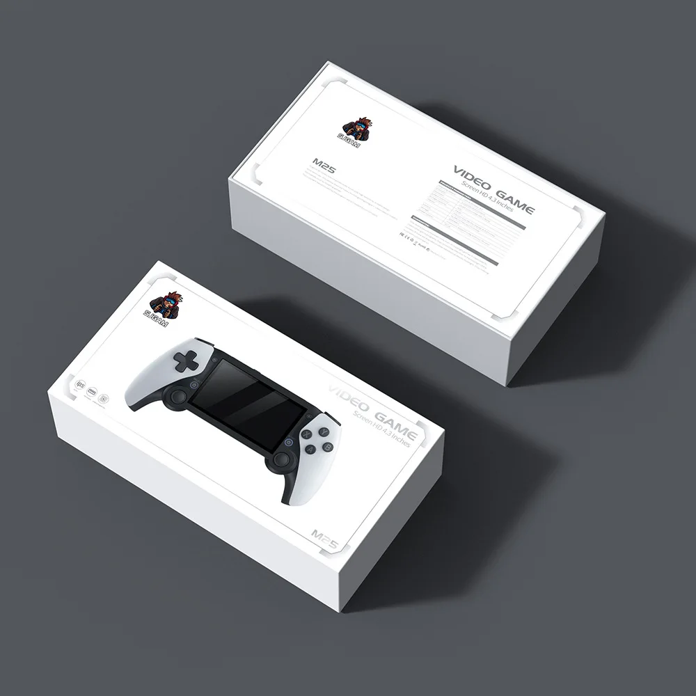 M25 Handheld Game Console 4.3" IPS Screen Portable Video Game Player EmuELEC System 64GB 3D Classic Games Boy Gift