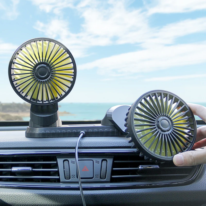 Dual Head Car Cooling Fan USB Adjustable 5V