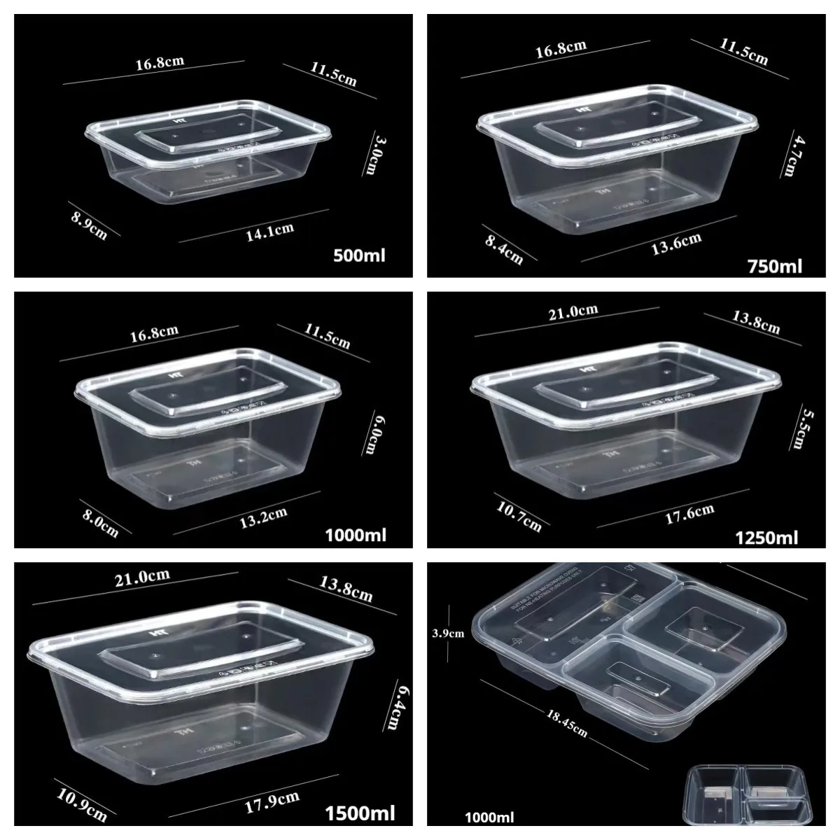 Rectangular Plastic Microwavable Cheap Small Disposable Tiffin Takeaway
