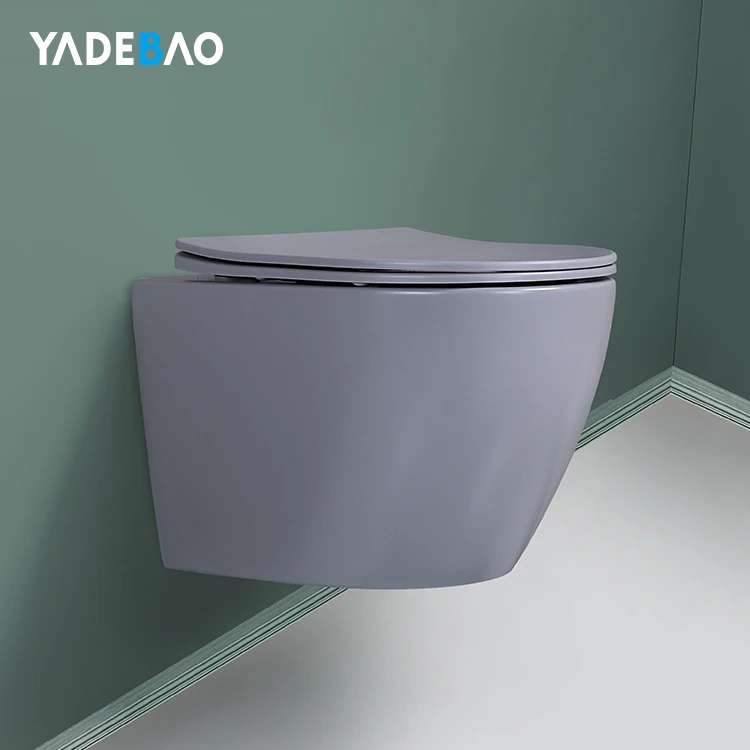 Luxury Matt Colors Bathroom Hanging Toilet Bowl Ceramic Sanitary Ware Rimless Toilet Wall Mount Toilets for Hotel