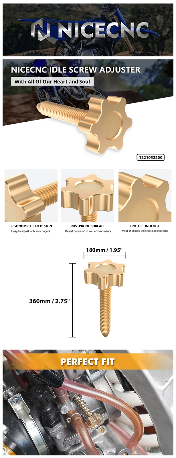 Nicecnc Easy Adjust Carburetor Idle Screw Adjuster For Yamaha Yz85 2002 ...