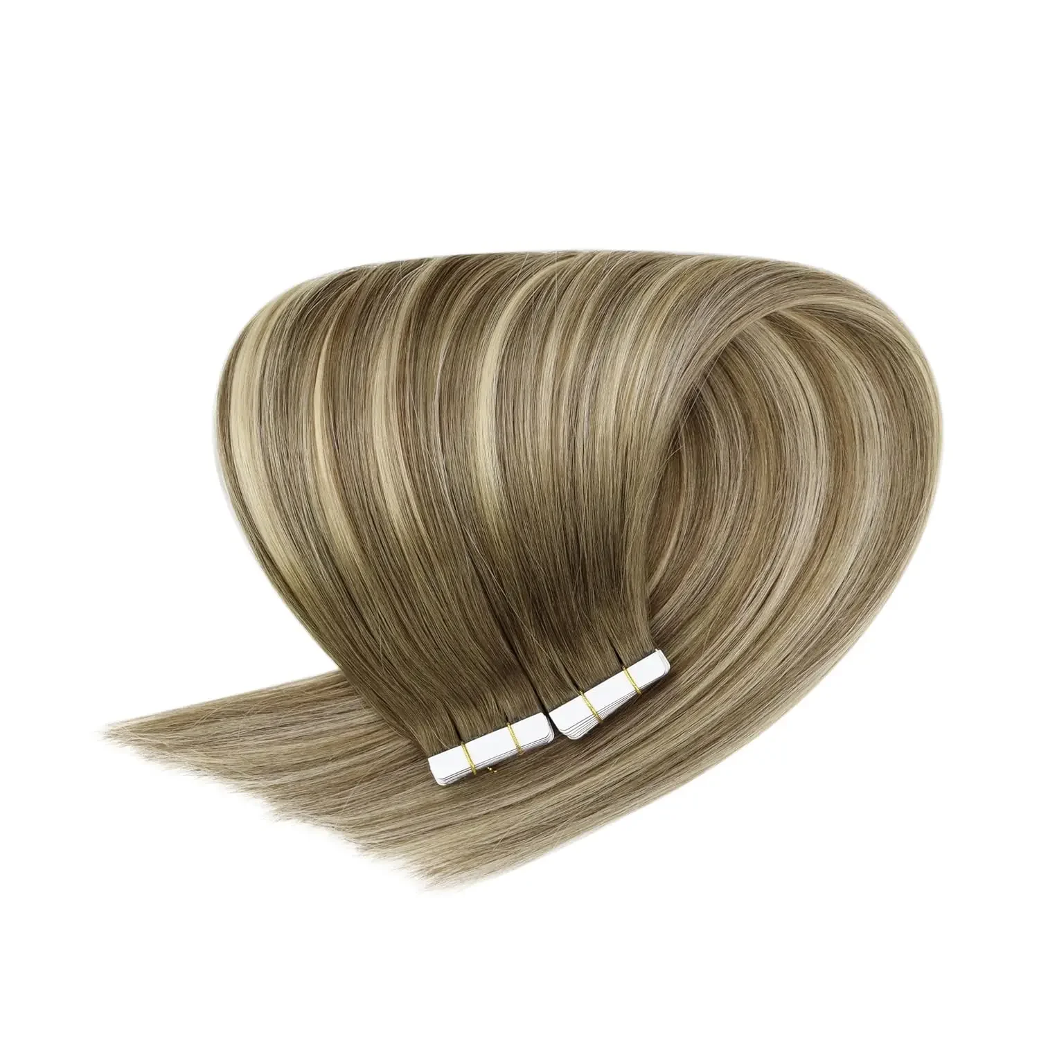 Laavoo Remy Tape in Hair Extensions 100% Real Brazilian Hair Straight Natural PU Skin Weft Tape in Hair 20Pcs_voghion.com
