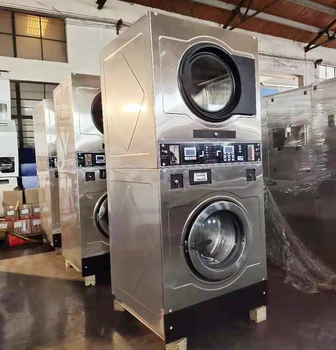 10kg Industrial Laundry Machines Fully Automatic Stacked Washer Dryer
