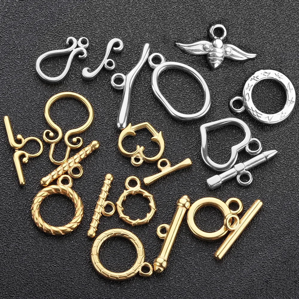 10pcs 18k Gold Stainless Steel Ot Clasp Connector Toggle Clasp For ...