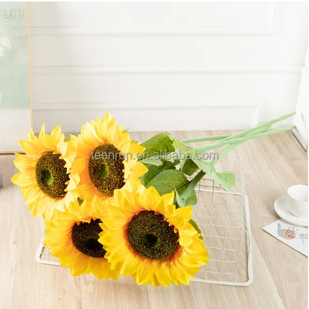 Girasoles Artificiales De Un Solo Tallo,Seda Realista,Para Arreglo De  Flores,Ramo De Boda - Buy Girasoles De Seda,Girasol Artificial Ramos, Girasoles Artificiales Product on 