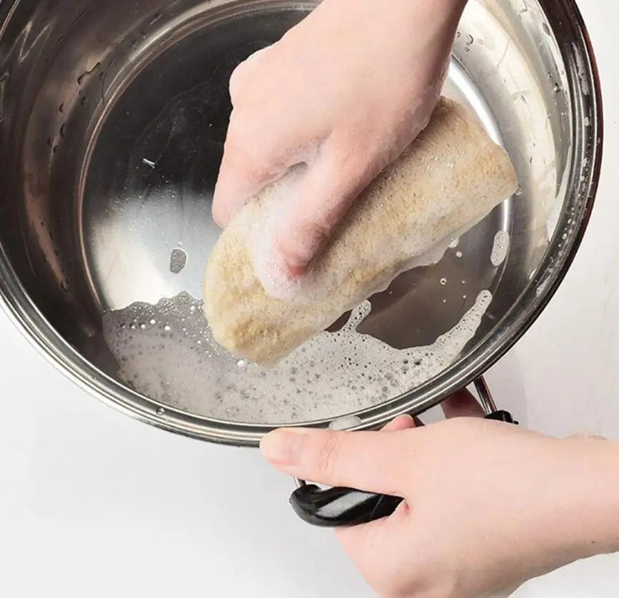 Multifunction Natural Eco Friendly Kitchen Dish Loofah Exfoliating