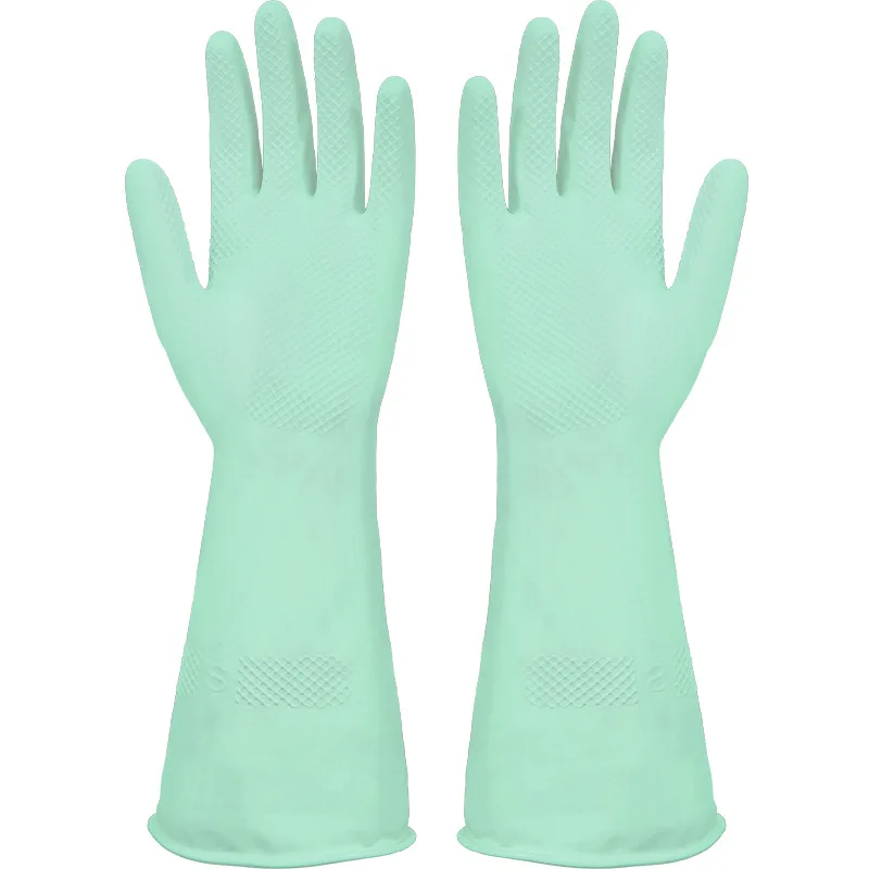 4 Pairs Waterproof Reusable Nitrile Gloves - Dishwashing, Cleaning, Medium Size, Bright Colors