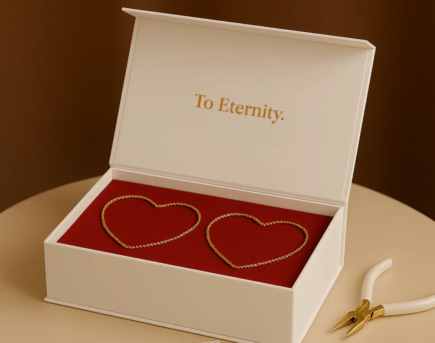 Trendy Stainless Steel Heart Couple Bangles with Electroplating-Eternal Lock Design for Anniversary