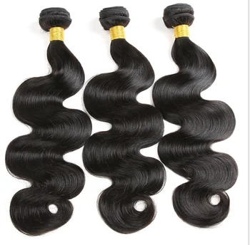 Factory directly Unprocessed Brazilian pre plucked real body wave synthetic human hair bundles