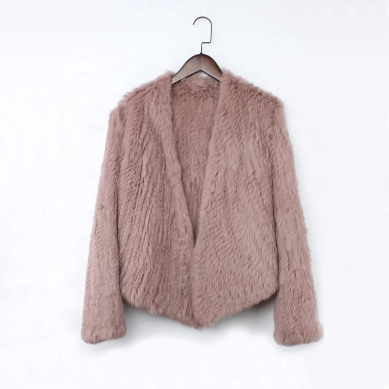 knitted rabbit fur jacket