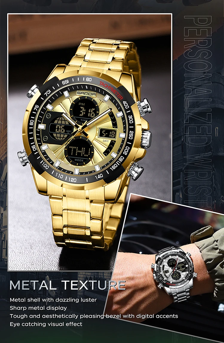 Sanda 5105 Multifunction Analog Digital Sports Watch for Men