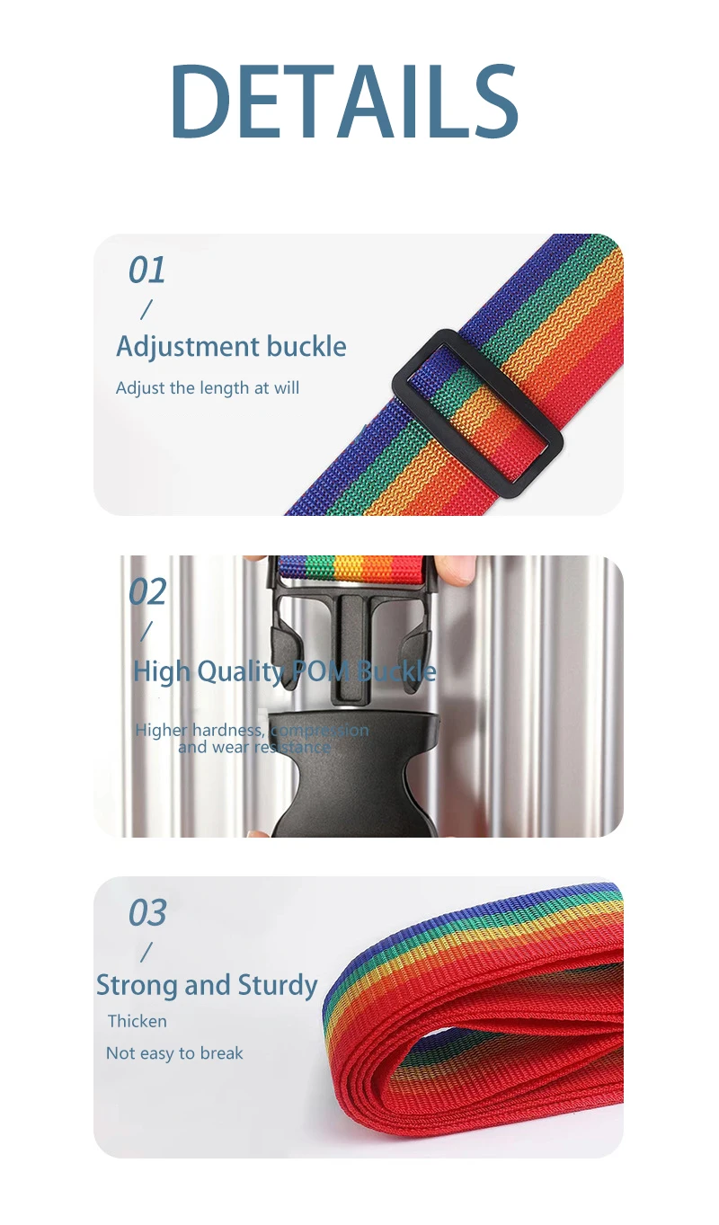 Wholesale Bulk Printed Adjustable Solid Color Nylon Luggage Strap Width