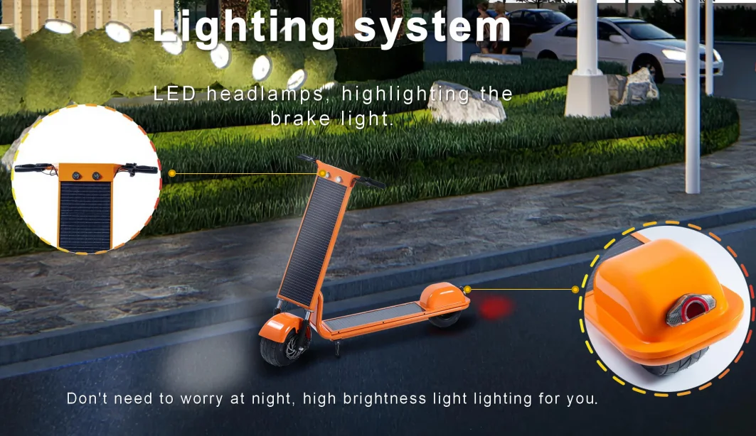 2023 Hot Scooter 36v 350w Solar E Scooter With Solar Power Electric Scooter Low Carbon Travel