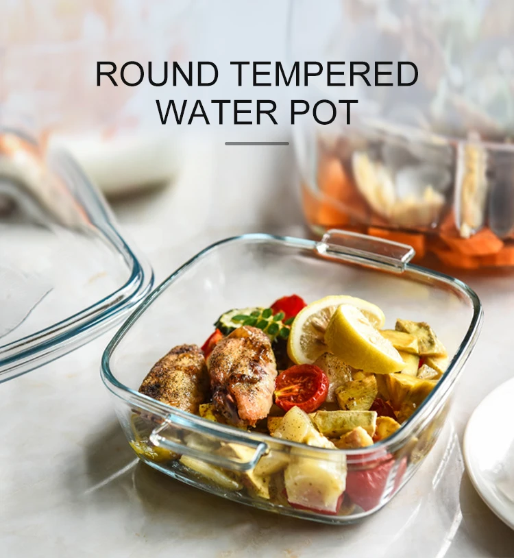 0.8l 1.2l 1.5l Clear Square High Borosil Square Glass Baking Dish With