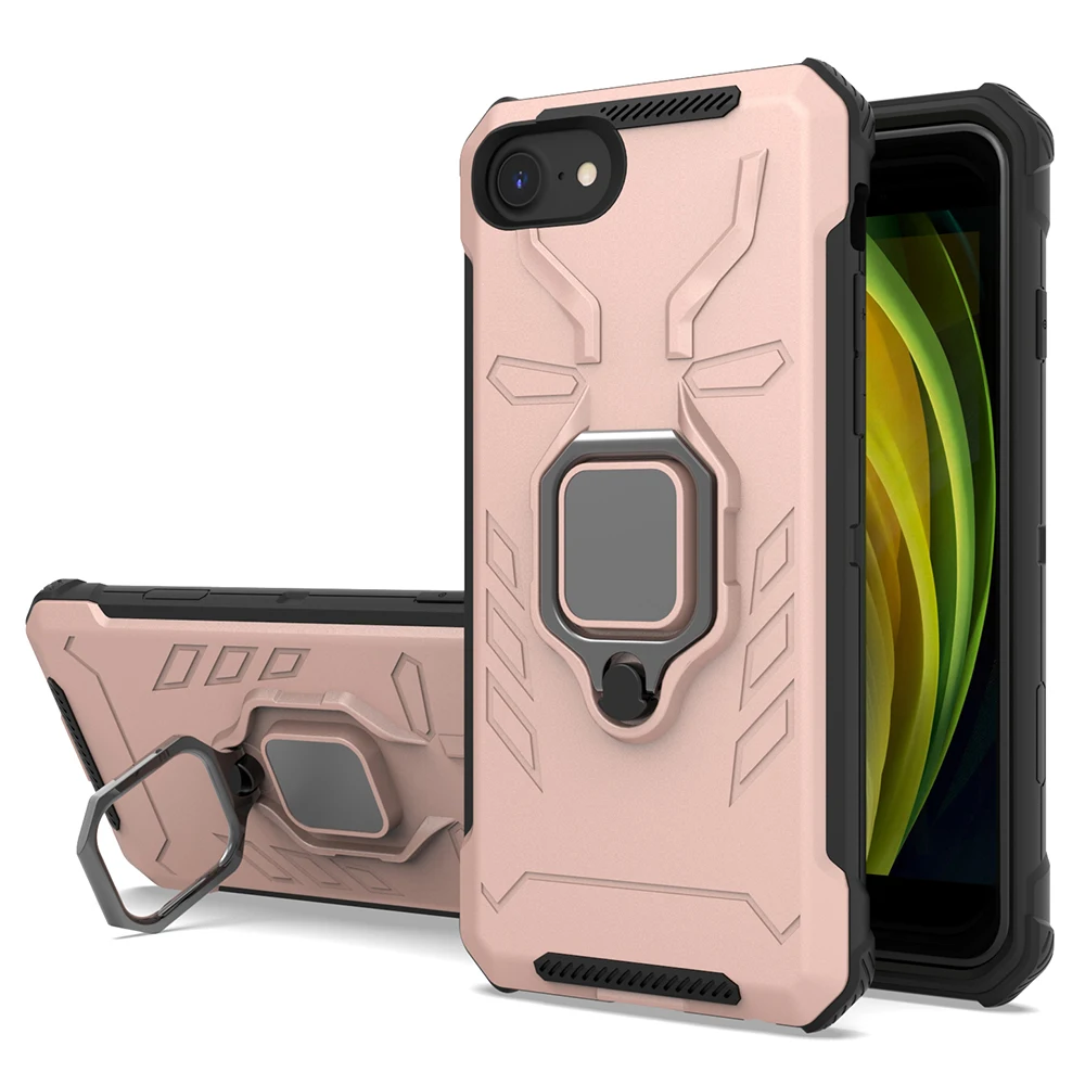 中国批发免费样品定制设计手机后盖,带戒指支架适用于iphone 8g plus