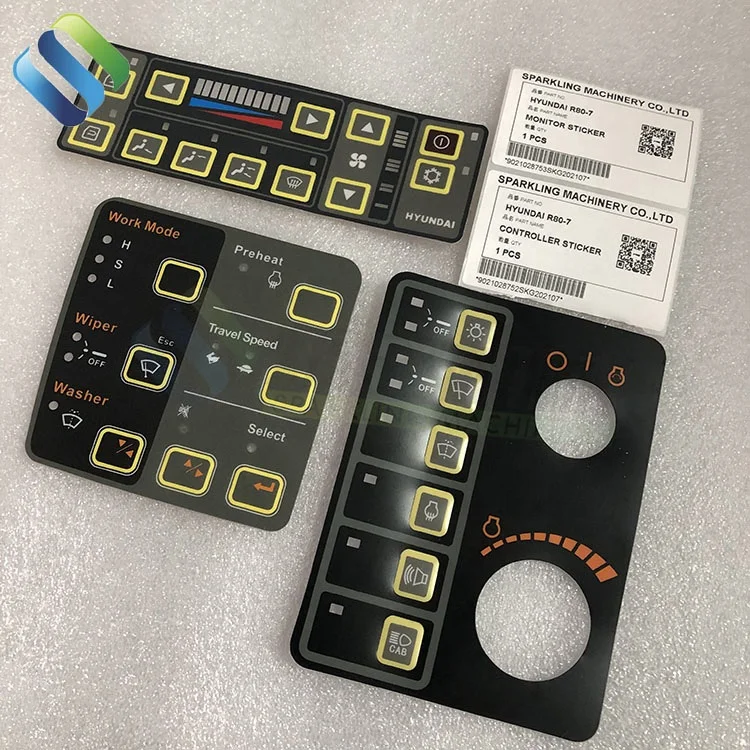 R80-7 Hyundai Panel Controller Stickers Machinery Parts Excavator Hyundai Sticker R80-7