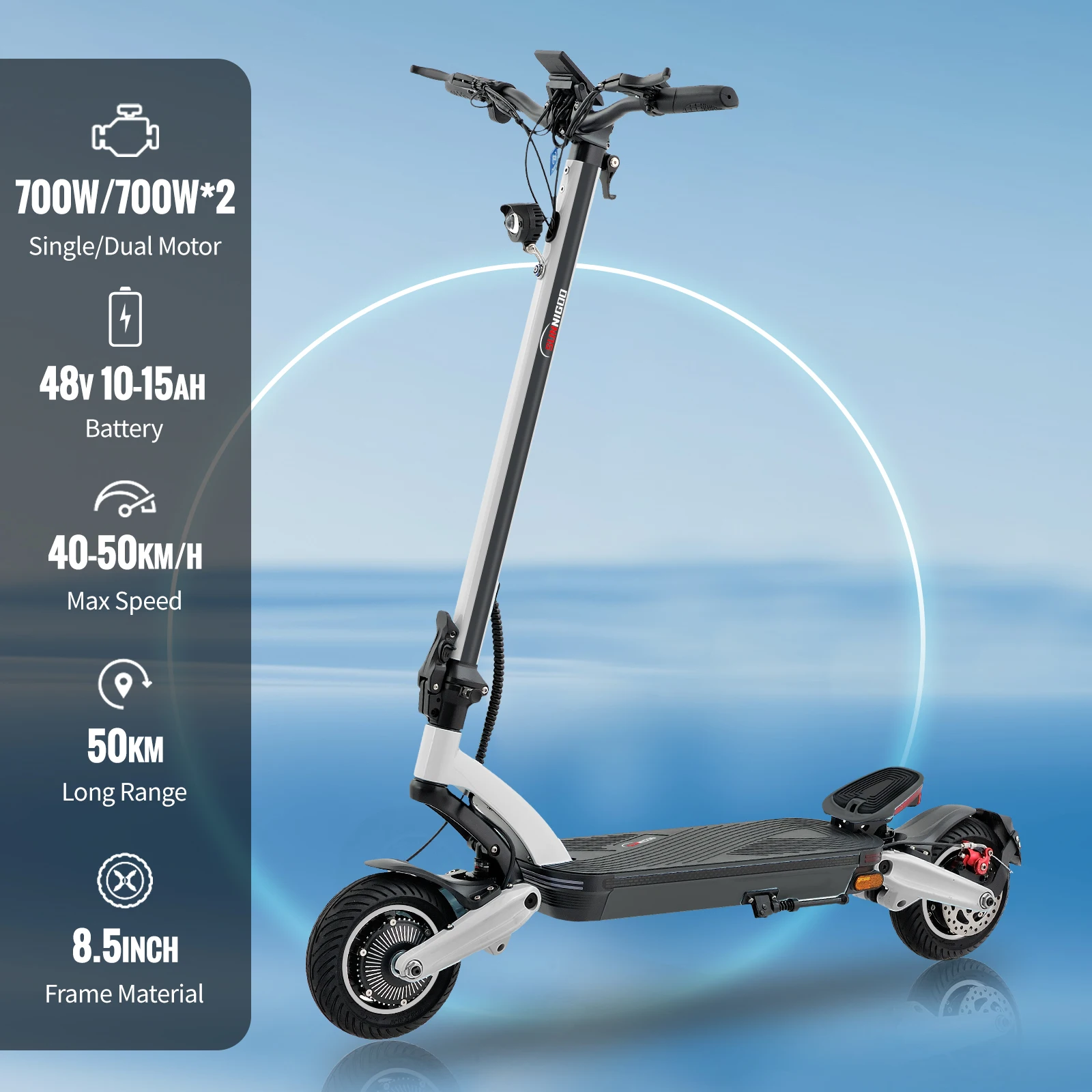 Manufacturer High-end Dual C Type Oil Hydraulic Suspension Electric Scooter Kick Rear Standboard Escooter for Riding Player