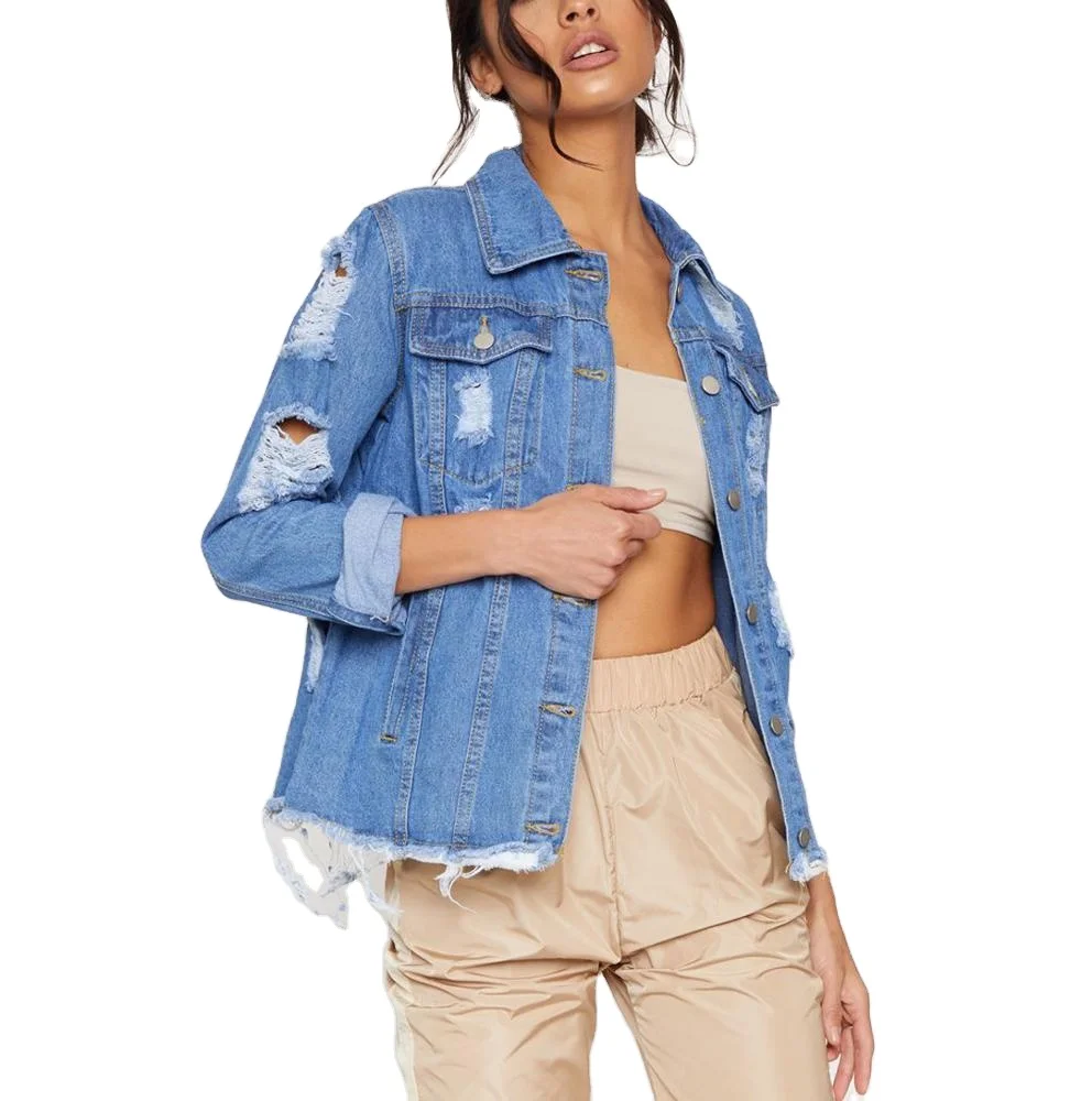 ripped jean jacket oversized