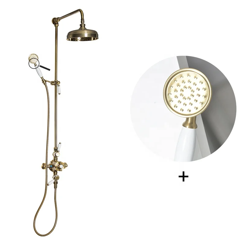 Traditional Brass Dual Function Exposed Thermostatic Shower System supplier