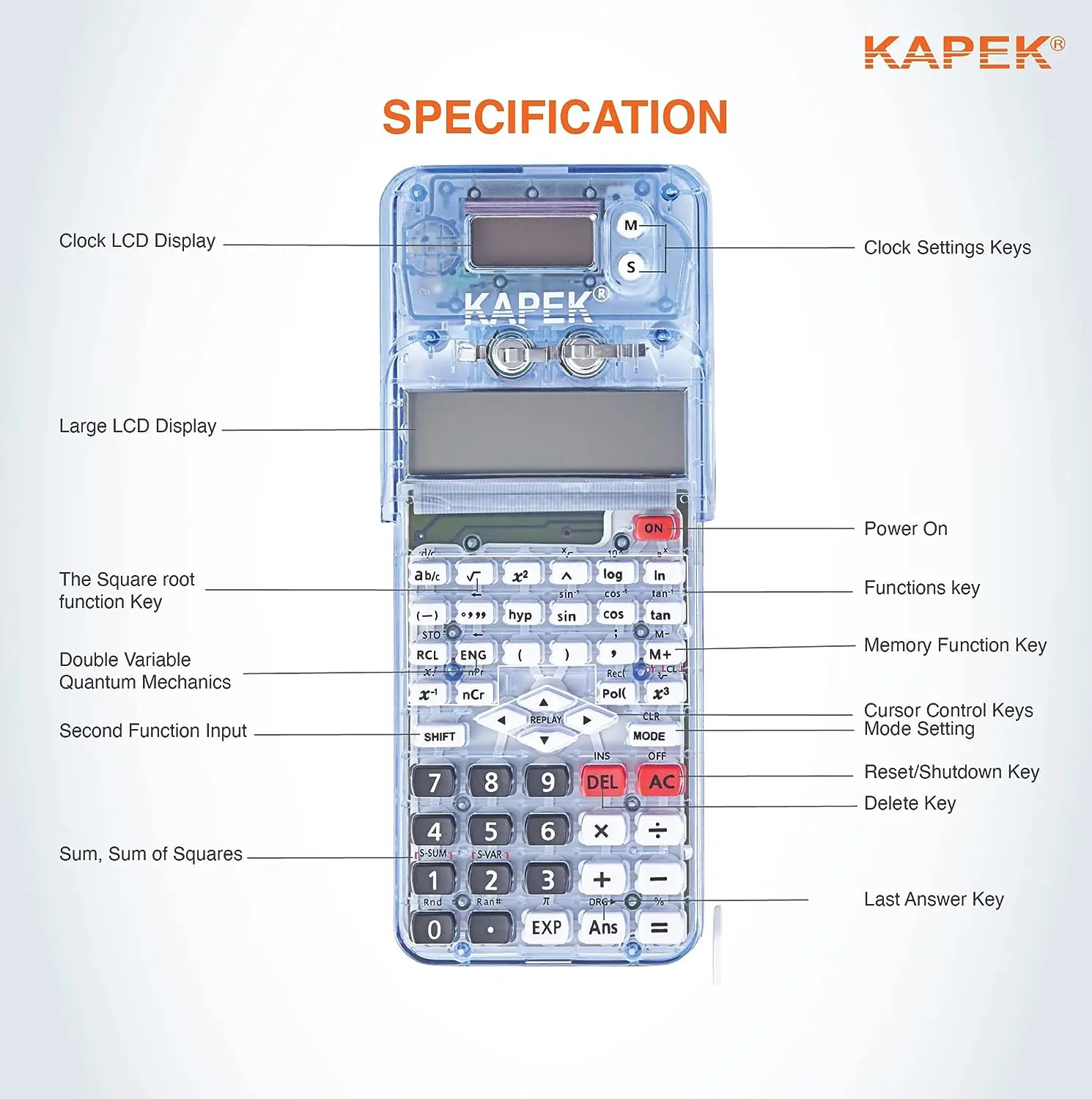 Graphic Pencil Box Calculator Student Office Pencil Case Calculator Scientific Electronics Engineering Calculator