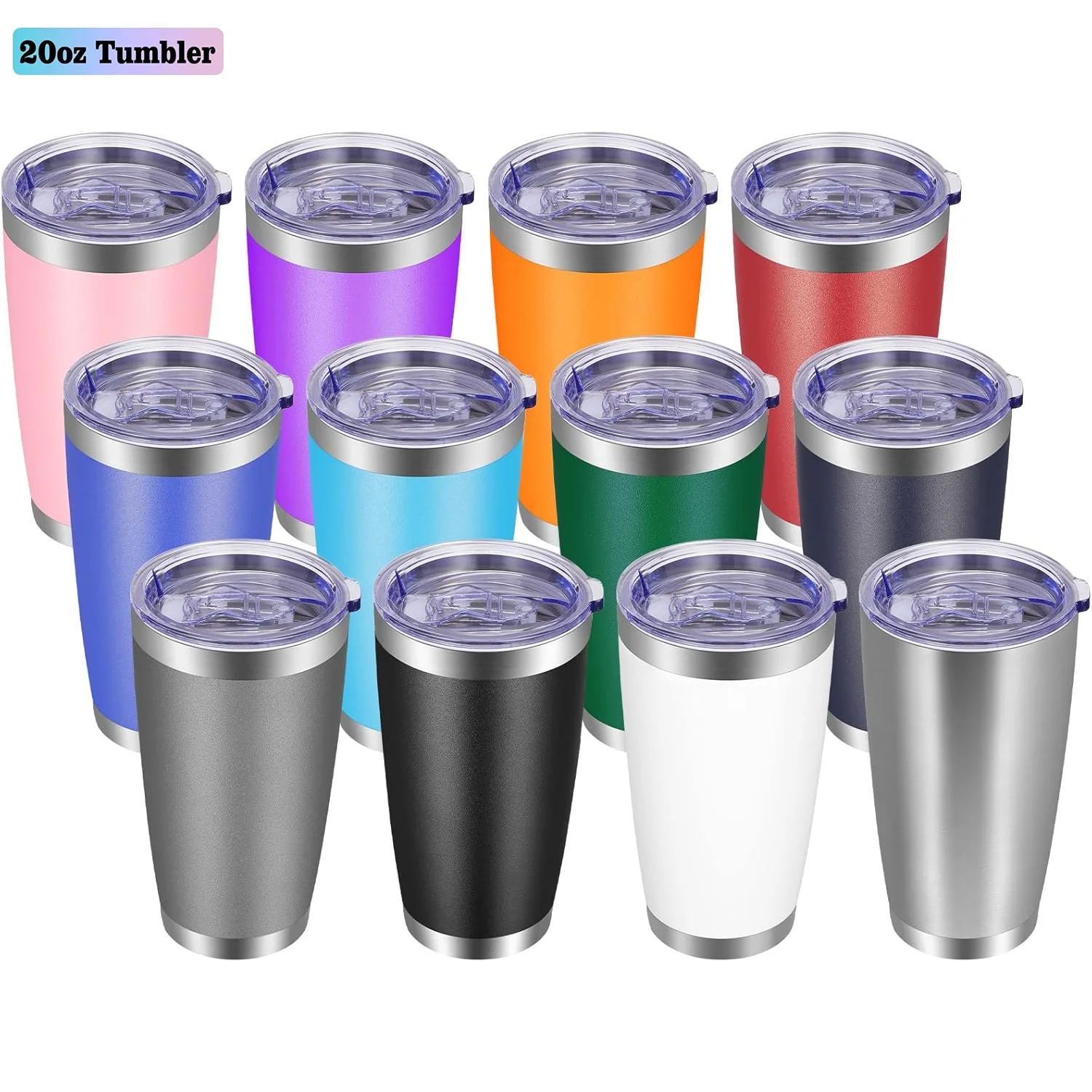 20 oz Stainless Steel Double Wall Vacuum Thermos Tumbler Lid Hand Grip 6-12 Hours Thermal Insulation Party Use Bulk Coffee Mug with Custom Logo