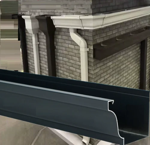 Building Material Export Low Price Half Round Water Aluminum Rectangular Gutter Rain Chain Gutter