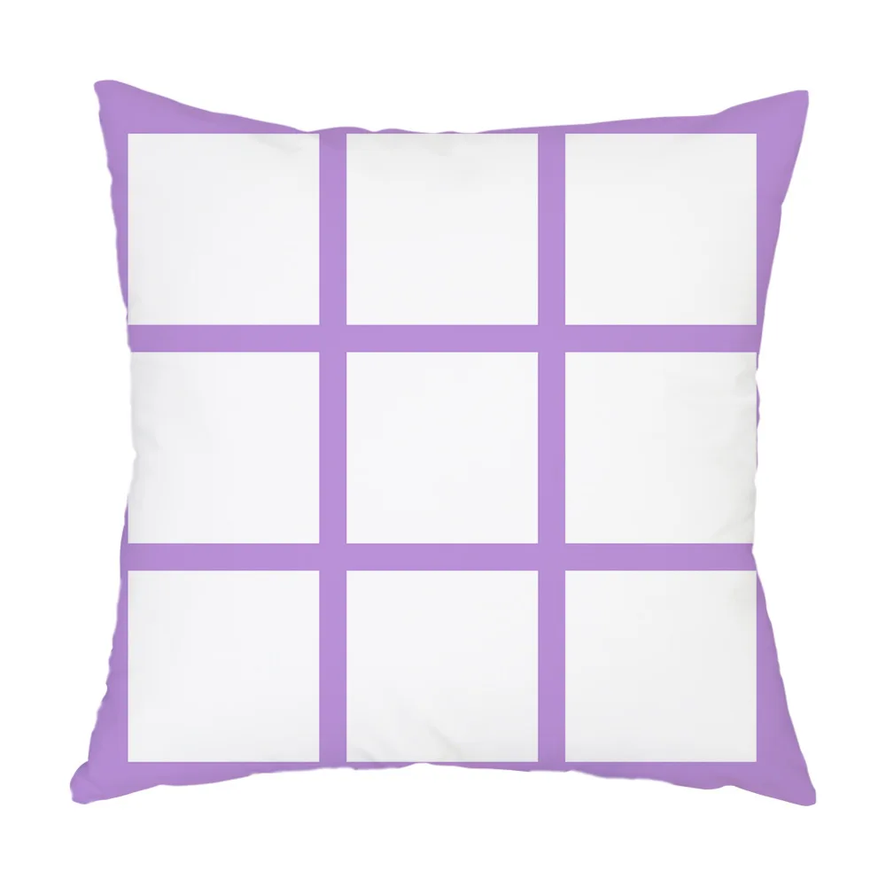 Sublimation 9 Panel Pillow case Custom logo Color Photo Collage Cushion Cover with 2 Side Printed Sublimation Blanks Pillow