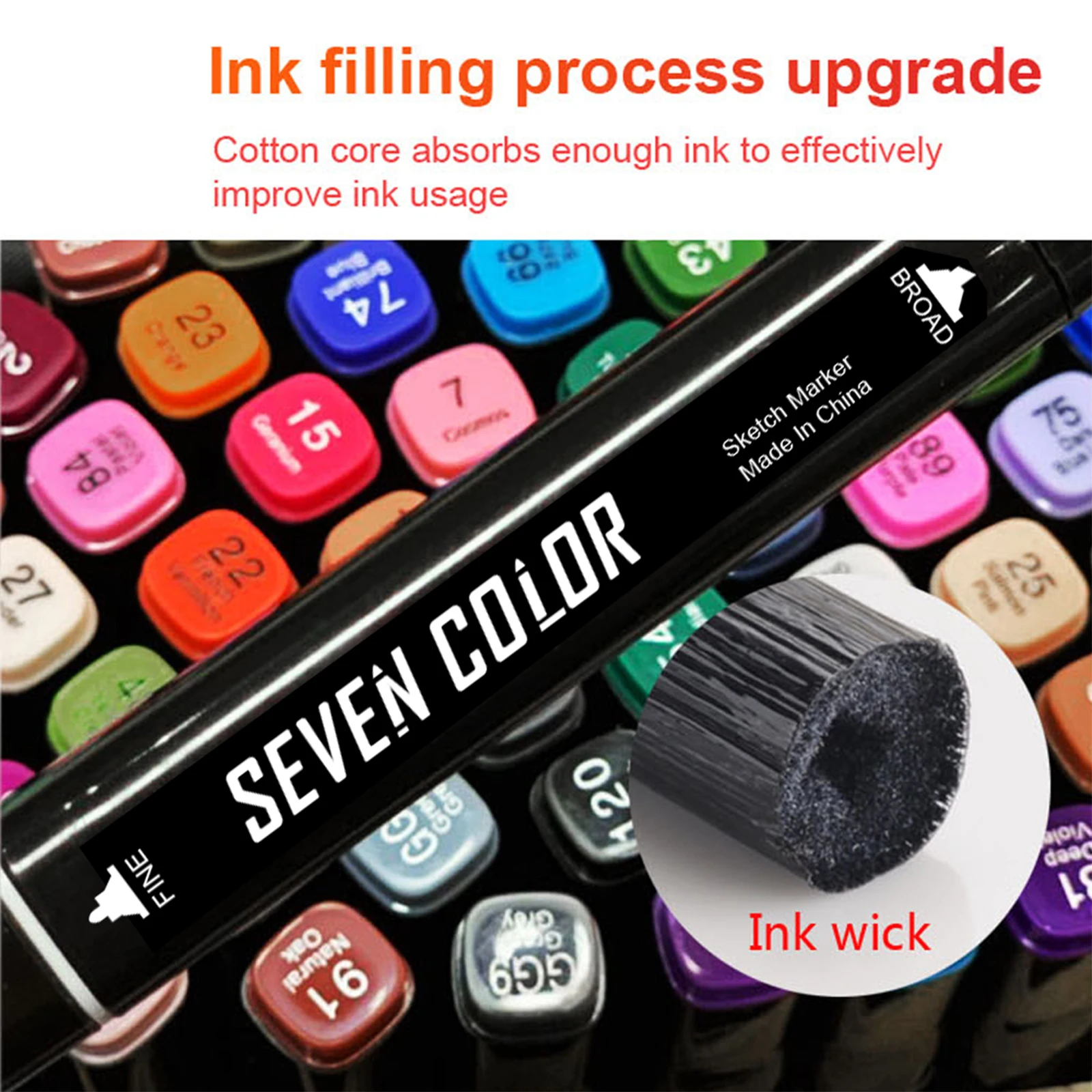 Двойной наконечник, Цветной маркер на спиртовой основе, семицветные фирменные художественные маркеры