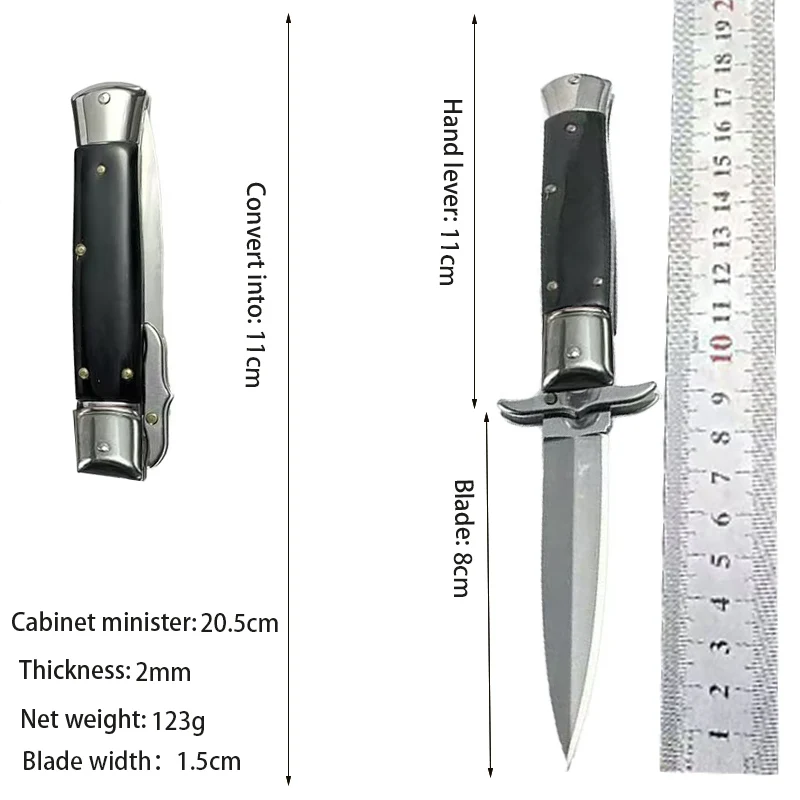 Self Defense  Sliding  Push Button Camping Hunting Knife sharp Stainless 3cr13tactical Survival Outdoor Folding Pocket Knife