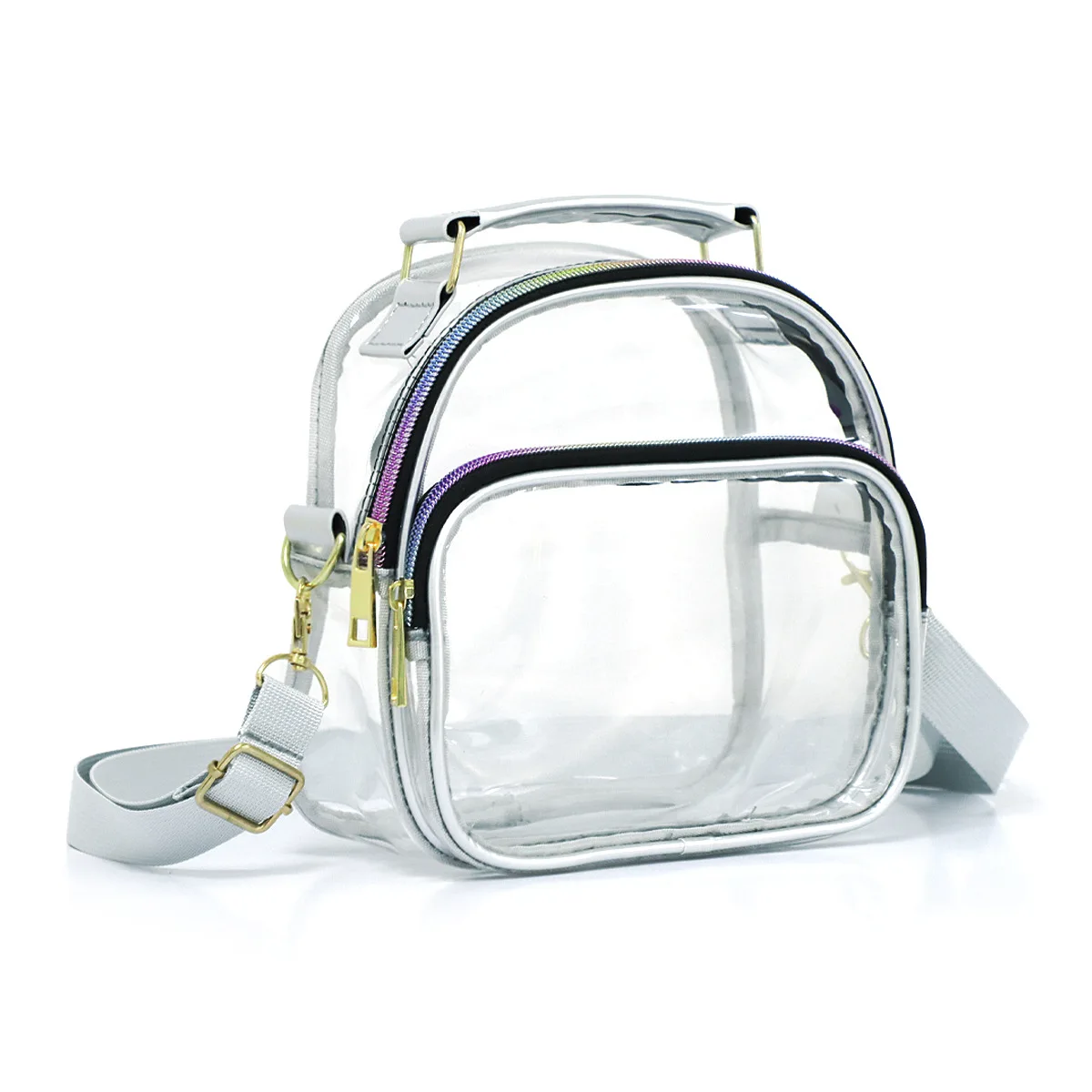 Women Clear Pvc Crossbody Bag Stadium Approved Waterproof Transparent