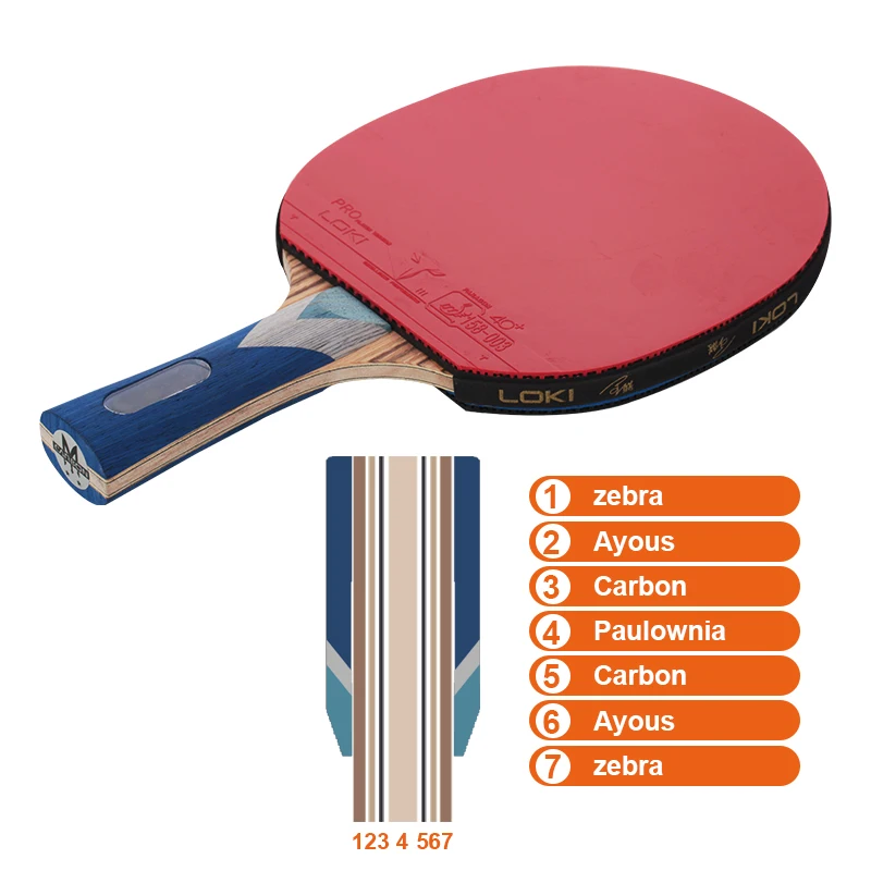 Loki M6 Star Carbon Table Tennis Racket | Oem Customizable