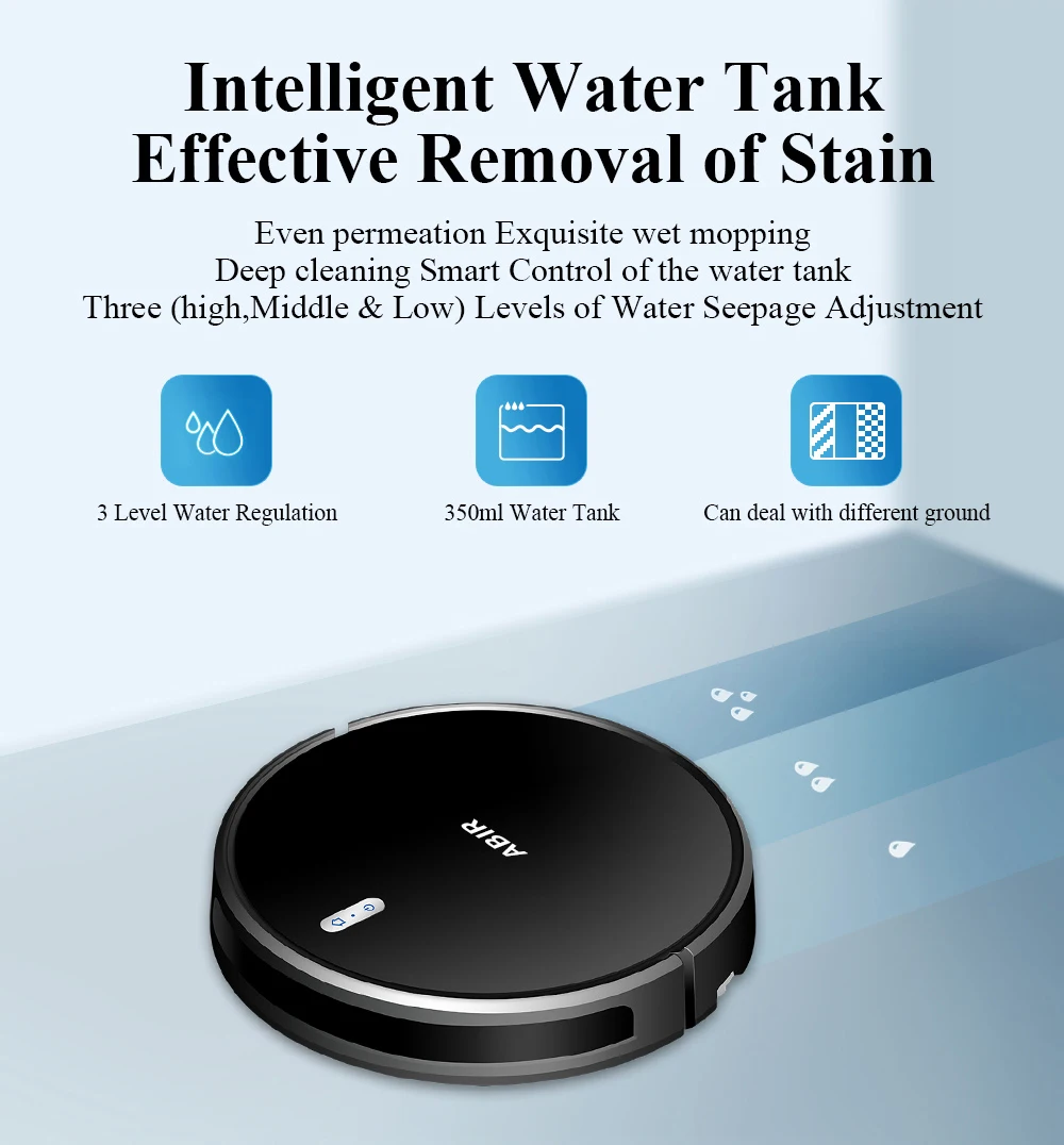 ABIR G20 Robot Strong Suction Automatic Charging Deep Clean Break Point Resume Operation Mini Vacuum