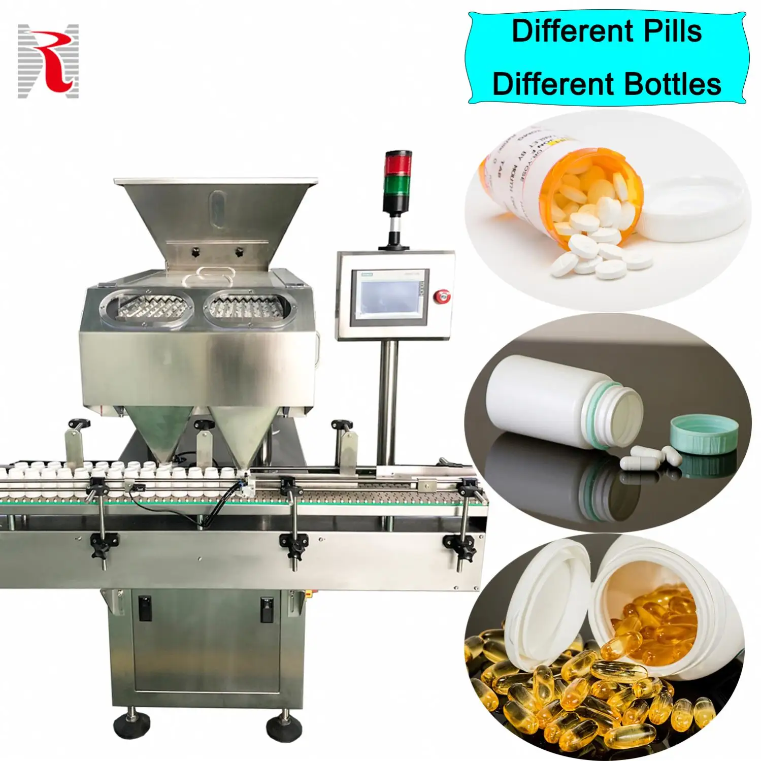 Multi Channel Automatic Vibrating Tablet Capsule Counter Edible Vitamin Pill Candy Tablet Capsule Counting Machine