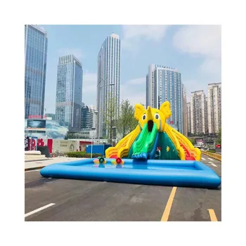 Giant Dinosaur Inflatable Water Park Slide inflatable Water Park Swimming Pool For Adult