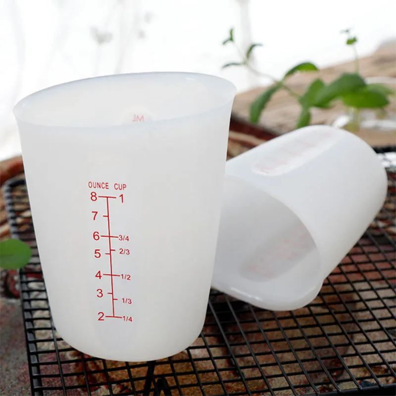 250ml 500ml Heat Resistant Soft Silicone Borosilicate Milk Measurement
