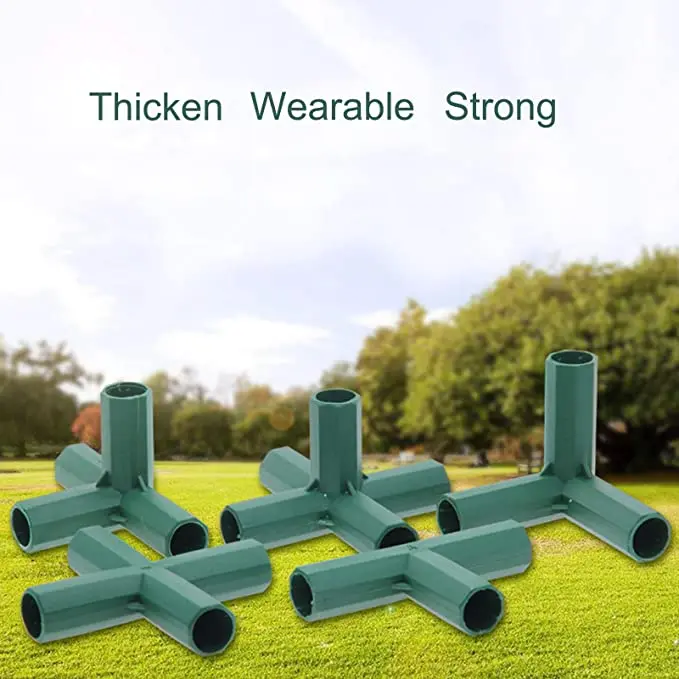 10-Pack 3-Way PVC Pipe Fittings - Furniture Grade, Right Angle Tee Connectors For Water Lines, Greenhouses, And More - 20mm Inner Diameter (Black