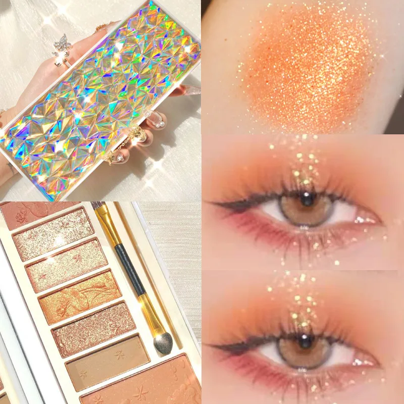 Professional Makeup  LED Light 12 Colors High Pigment Creamy Eyeshadow Palette with Mirror