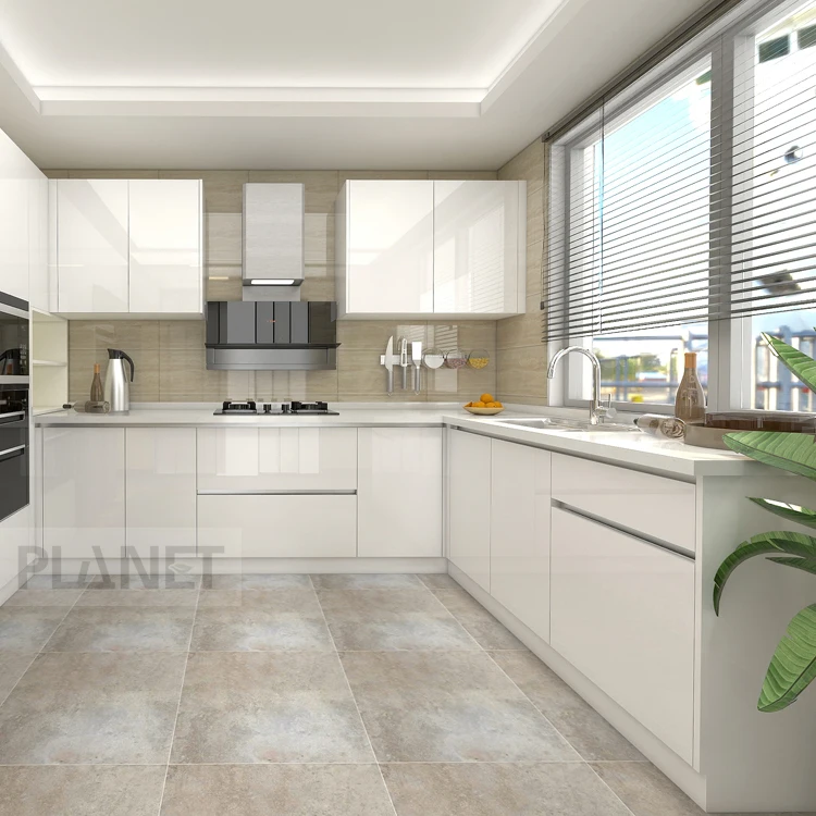 Grenada Custom Experience Handless Smart Kitchen Cabinet Modern Automatic Open Way Italian Kitchen Cabinet Cream White