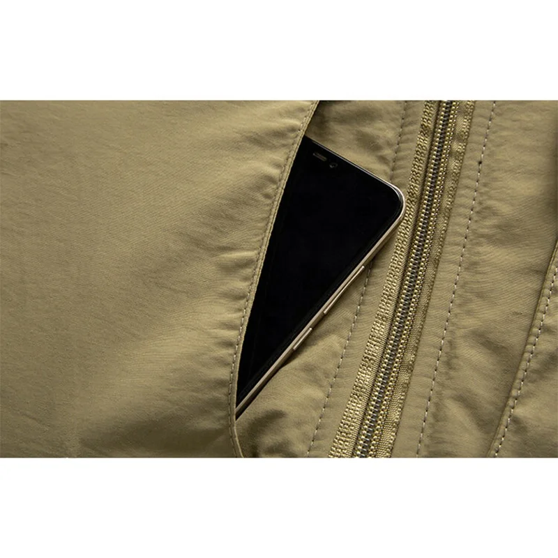 2024 Spring Autumn Outdoor Casual Windproof Baggy Jacket Men Waterproof Detachable Hat Multiple Pocke Pizex Trench_voghion.com