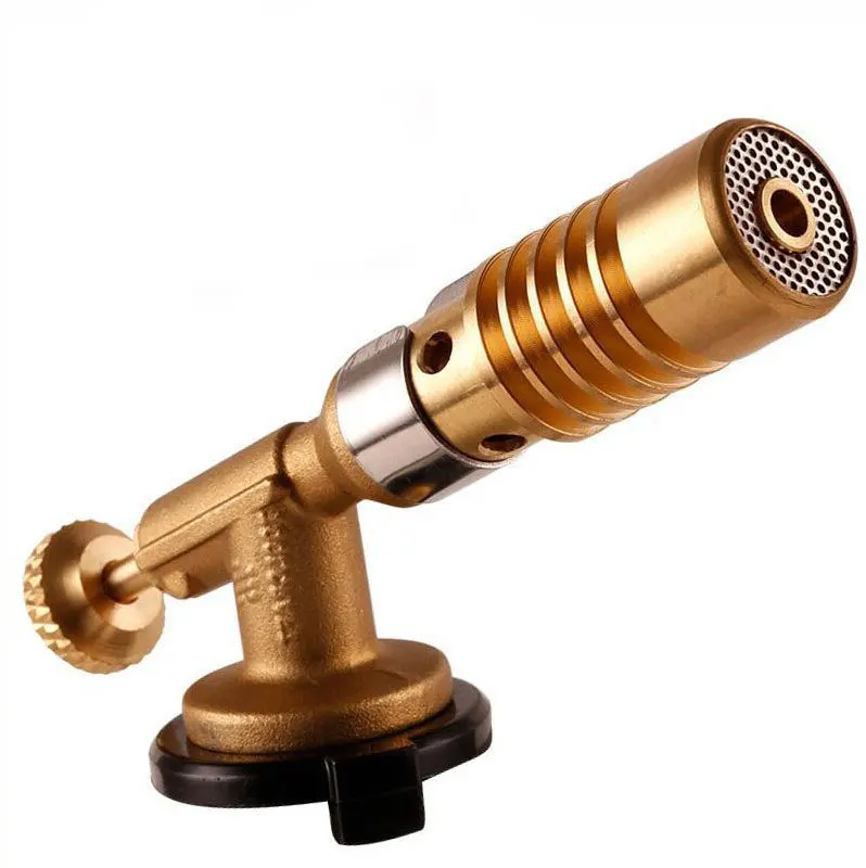 Portable Gas Torch Flame Gun Blowtorch Copper Flame Butane Gas-Burner Lighter Heating Welding for Outdoor Camping BBQ Spray Gun