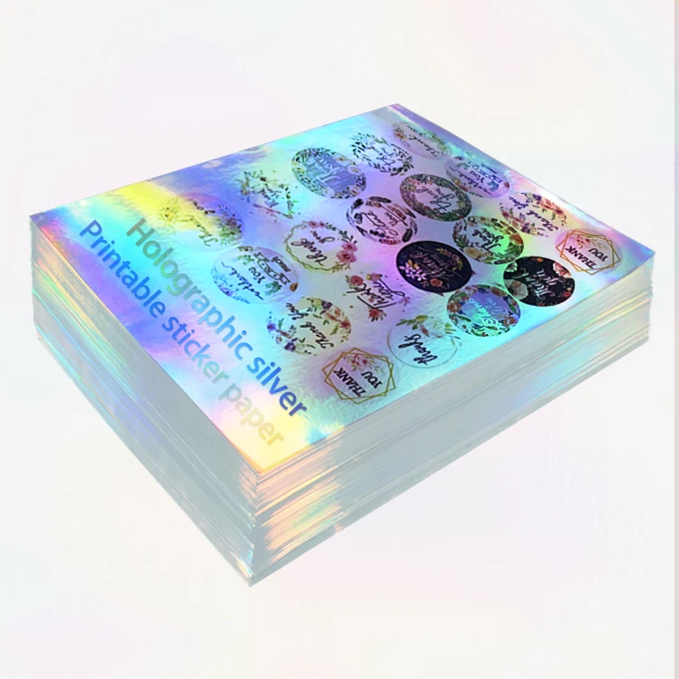 Hologram kertas stiker untuk laser dan inkjet printer cetak vinyl a4 ukuran  tahan air rainbow vinyl perekat kertas