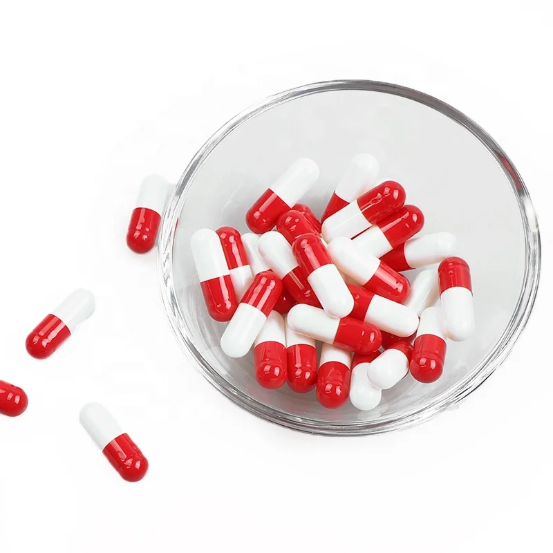 Красный белый цветной растительный желатин 00 пустых капсул