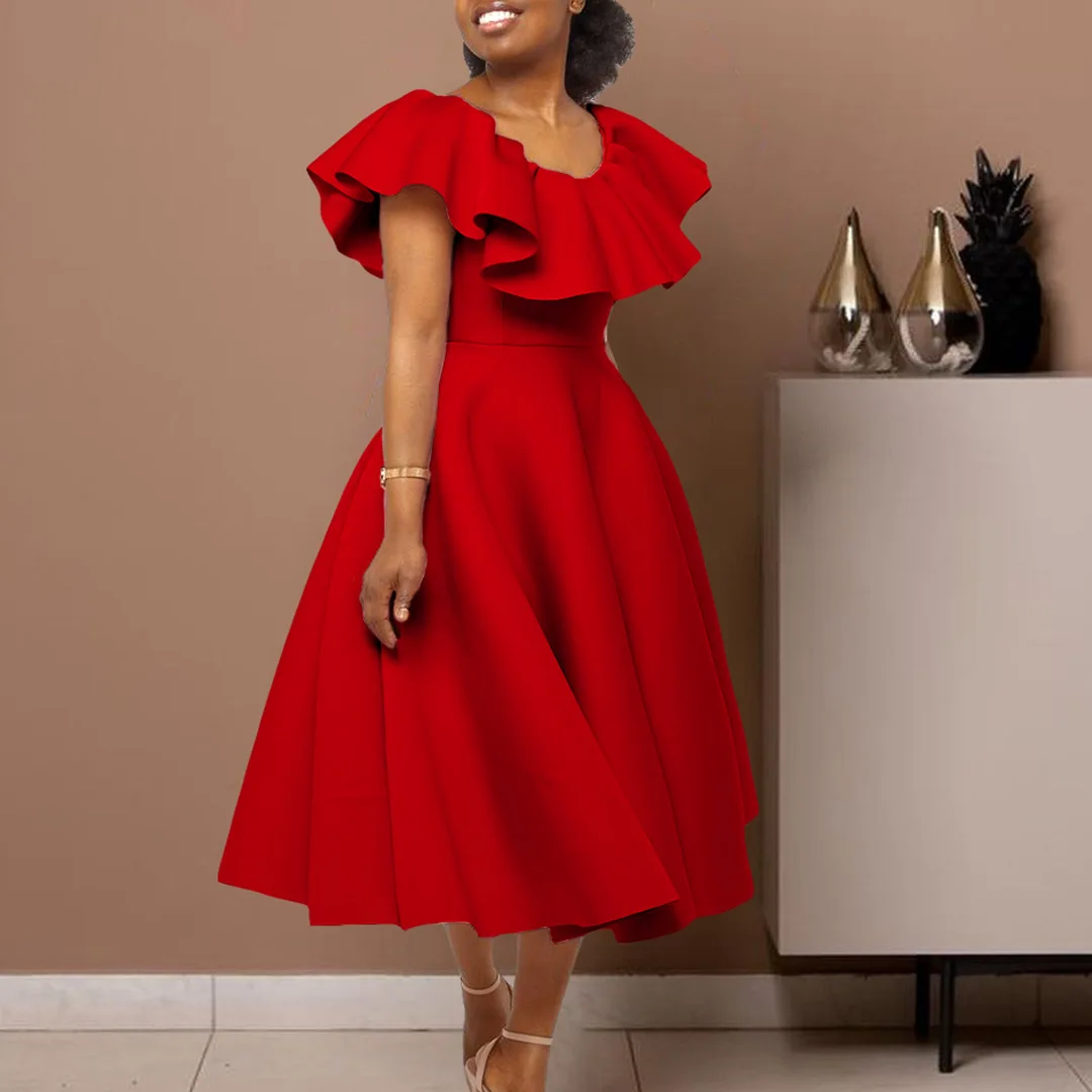 V-neck Midi Career Dress In Satin With Pleated Design For Office Ladies Suitable For Spring Season Support Dry Cleaning
