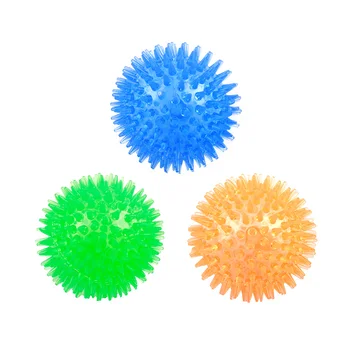 Dog Toy Pet Chew Ball With LED Lights Sounds Funny Pet Toy Hedgehog Bouncing Ball