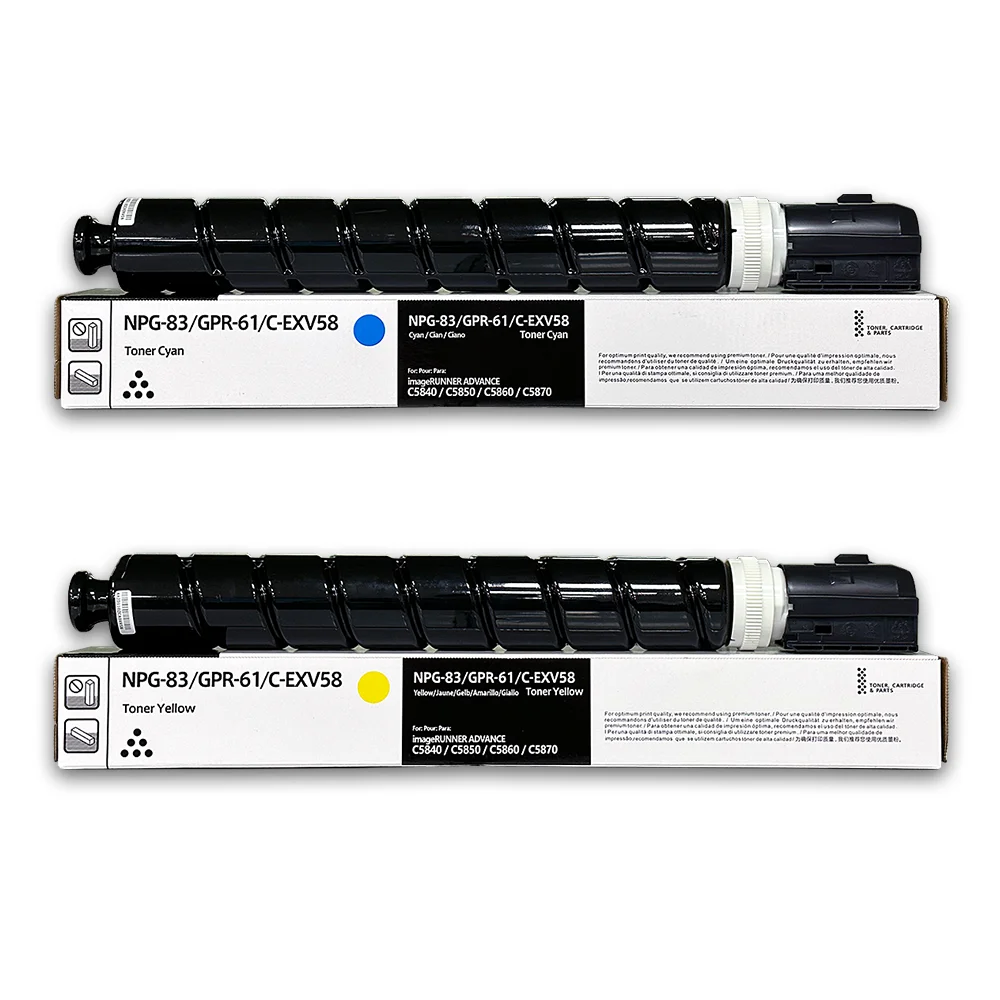 NPG-83各色×1本、NPG-88各色×1本、NPG-71C×1、Y×1 NPG83 G83 GPR-61 C-EXV58 Toner Cartridge for Canon IR ADVANCE DX